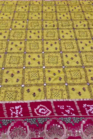 Latest New Pure Gaji Silk Hand Gotapatti Work Dupatta Sari