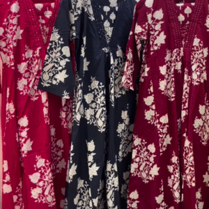 Elegant Floral Printed Kaftan Kurtis – Effortless Comfort Meets Traditional Grace