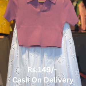 Girls' Pink Polo Top with White Eyelet Embroidered Skirt – Summer Style with Grace