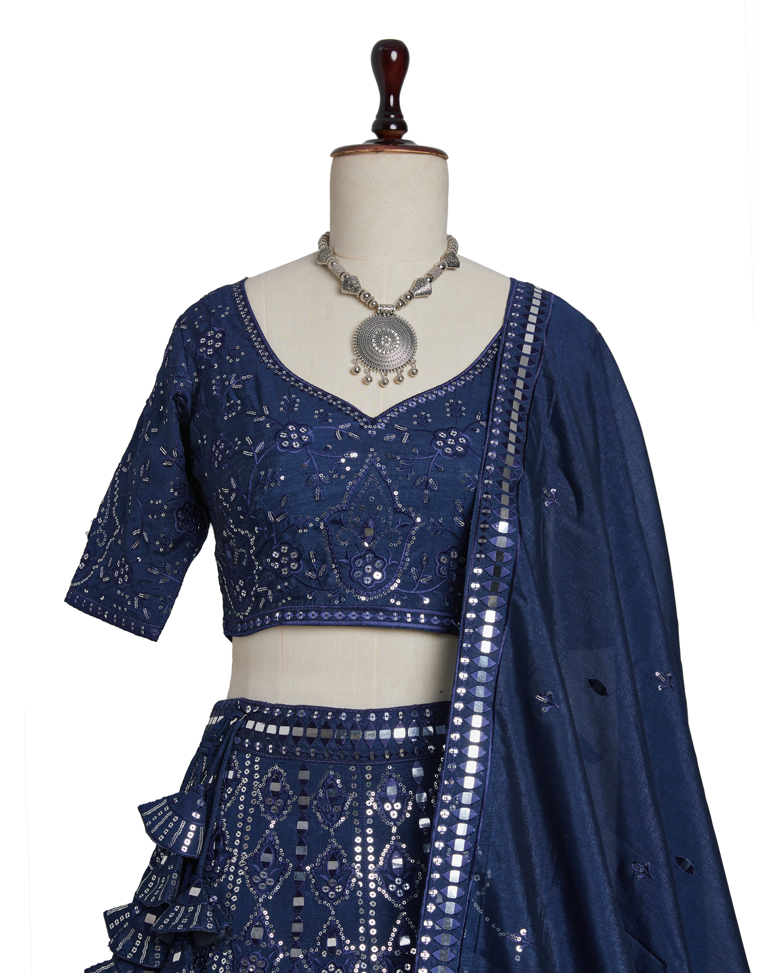 Blue Color Sequence Embroidery Lehenga Choli for Wedding Function – Elegance in Every Stitch - Image 3