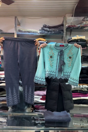 ❄️💙 Stylish Premium Winter Woolen Embroidered Women’s Designer Sweater Top With Elegant Floral Work, Fancy Tassel Tie-Up & Soft Cozy Warm Fabric For Winter Fashion 💙❄️