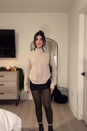 “Golden Hearth: Turtleneck Whispers & Candlelight Chic” 🕯️🤎🎀