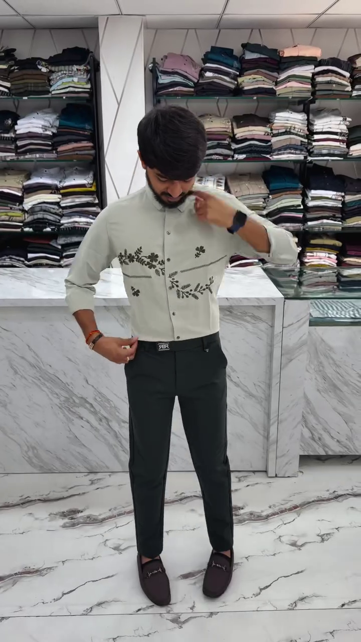 Midnight Bloom Embroidered Shirt ππΊ | Luxe Garden Edition - Image 4