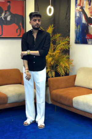 Monochrome Muse Button-Up Shirt ⚫🤍 | Lounge Luxe Edition