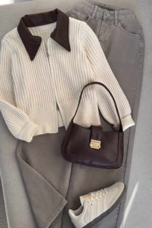 Neutral Nest Ribbed Sweater Set 🤎🧥 | Soft Luxe Edition