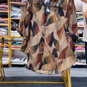 Women Abstract Print Button-Down Shirt | Casual & Trendy Daily Wear Top