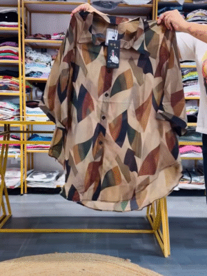 Women Abstract Print Button-Down Shirt | Casual & Trendy Daily Wear Top