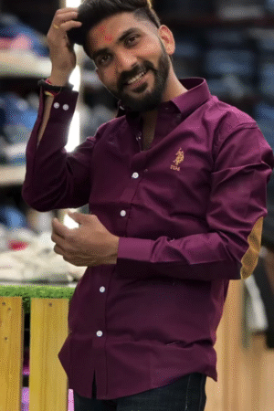 Shirt With Contrast Elbow Patch Detailing Shirt