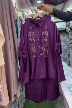 Purple Embroidered Two-Piece Women’s