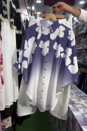 Women Ombre Floral Print Button-Down Shirt | Stylish Casual Wear Top