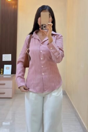 Blush Striped Casual Shirt for Women